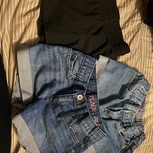 The Children's Place Black and Denim Shorts Set